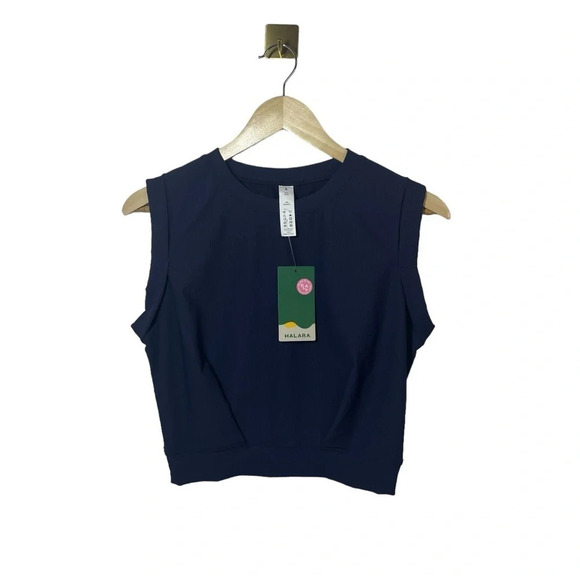 NWT Halara Patitoff Flow Crew Neck Sleeveless Cropped Yoga Tank Inkling Size S - Picture 6 of 12